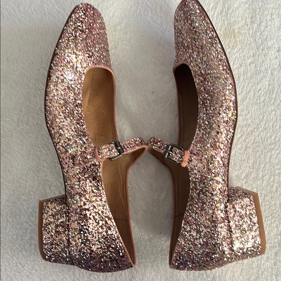 Madewell Pink Glitter Heels - Picture 3 of 4